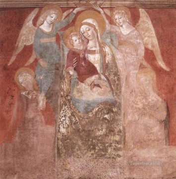 フランチェスコ・ディ・ジョルジョ Painting - 聖母子と天使 シエナ フランチェスコ・ディ・ジョルジョ